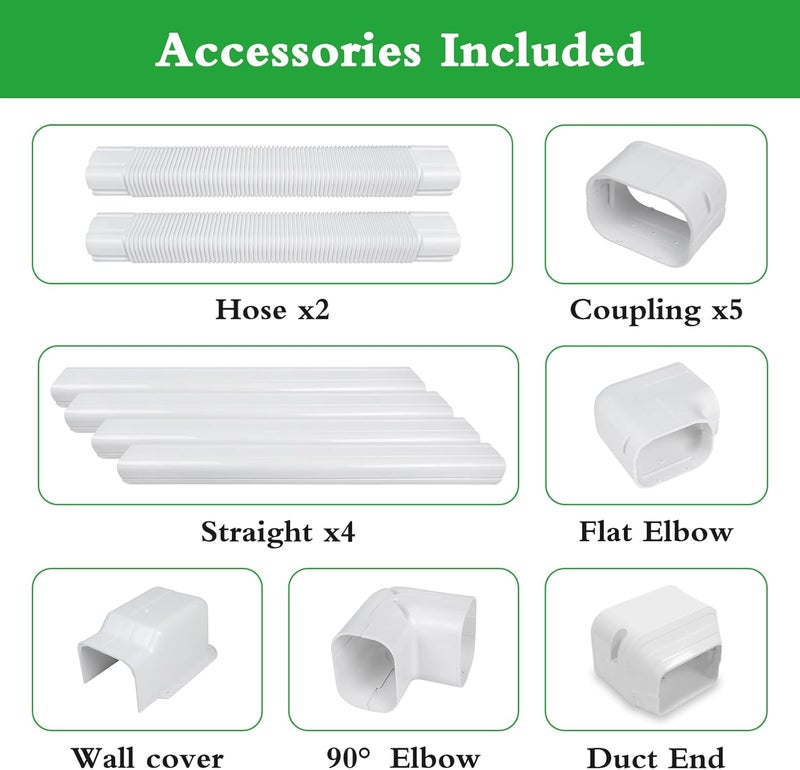 MOOITEK 3" 17Ft PVC Line Set Cover Kit for Ductless Mini Split Air Conditioners, Decorative PVC Slim Line Cover for Central AC & Heat Pumps Systems Tubing - Image 2